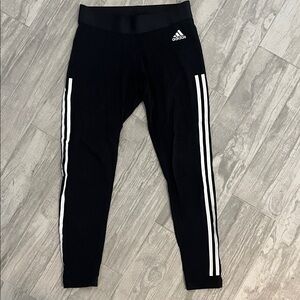 Adidas Women’s Leggings in Black with White Stripes